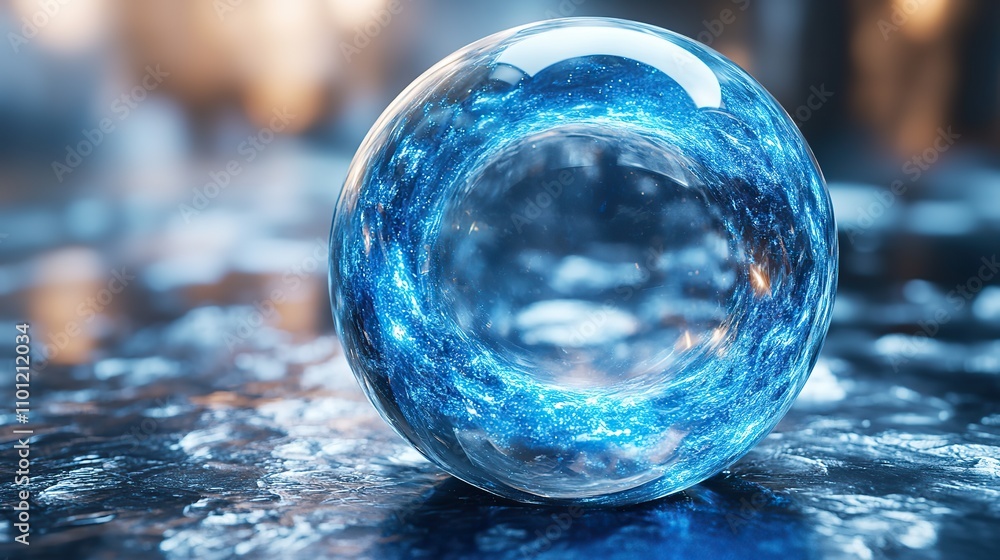 Aufkleber digital earth sphere with blue technology structure rendering