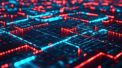 Fototapeta premium Futuristic Technology Network Background