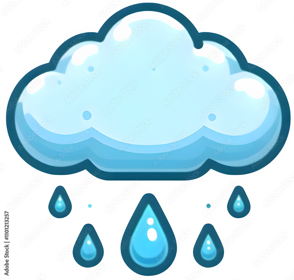 Poster cloudy weather icon pictogram with rain on cloudy days. generative ai