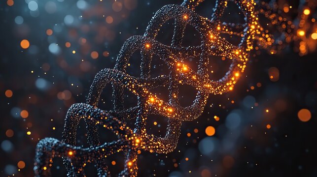 dna genomes structure with molecule background rendering