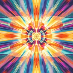Vivid abstract burst of colors radiating from a central point, creating a dynamic and energetic visual effect.