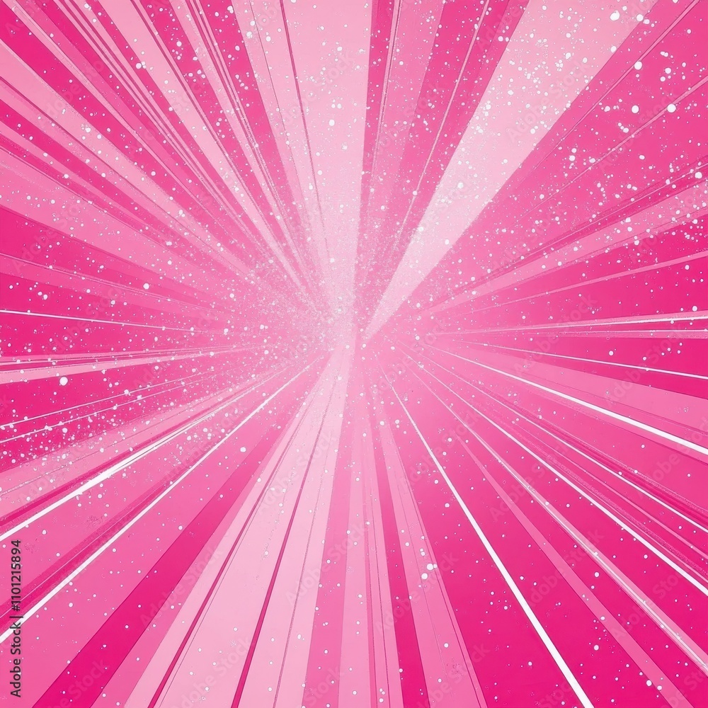 Poster dynamic pink abstract background with radiant lines and sparkling effects, ideal for graphic design.