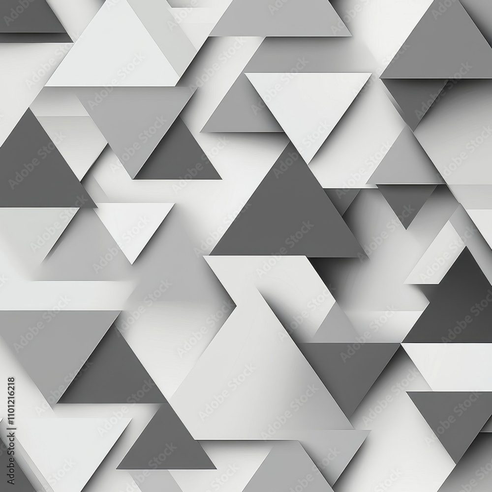 Poster stylish modern abstract background featuring layered triangular shapes in various shades of gray and