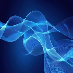 Fototapeta premium Abstract blue waves creating a serene and fluid mood in a smooth gradient, perfect for digital backgrounds.
