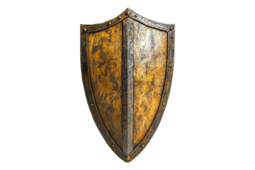 Medieval warrior shield display historical museum artifact indoor close-up heritage preservation