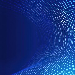 Fototapeta premium Dynamic blue background with glowing dots creating a wave effect, evoking a sense of depth and modernity.