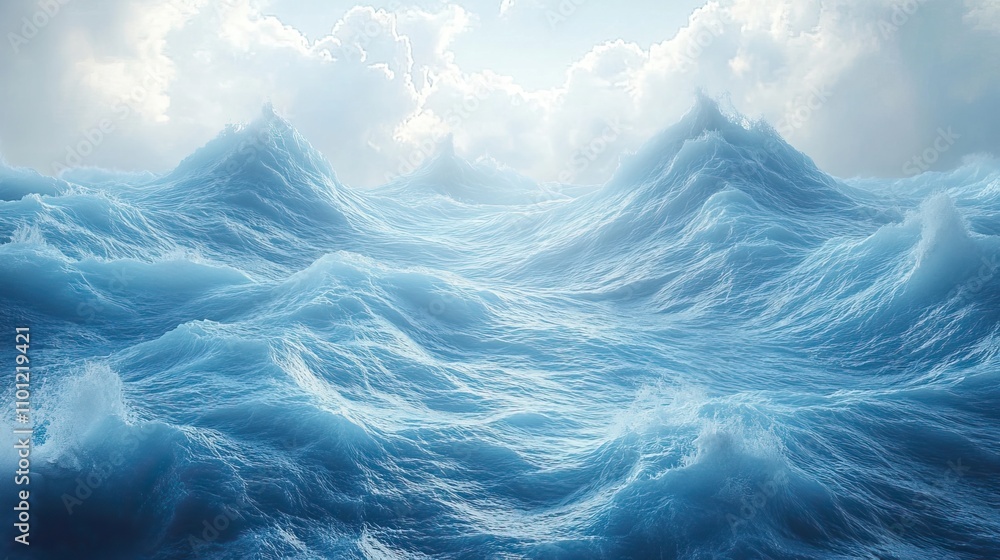 Poster empty water surface with motion blur rendering