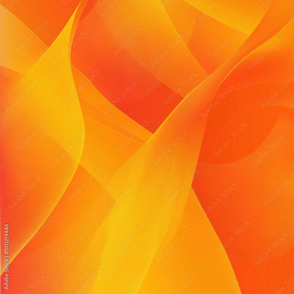 Poster vibrant orange and yellow waves create a dynamic and energetic abstract background.