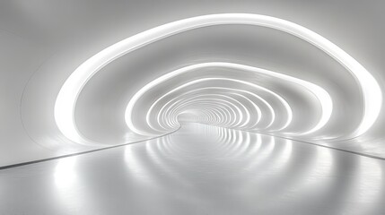 Obraz premium empty white tunnel with futuristic style rendering 360 degree seamless panoramic view