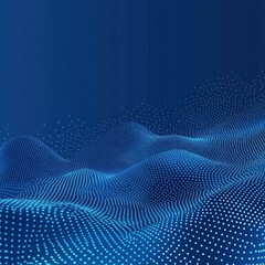 Abstract blue data visualization with wave patterns and dotted textures, creating a serene digital landscape.