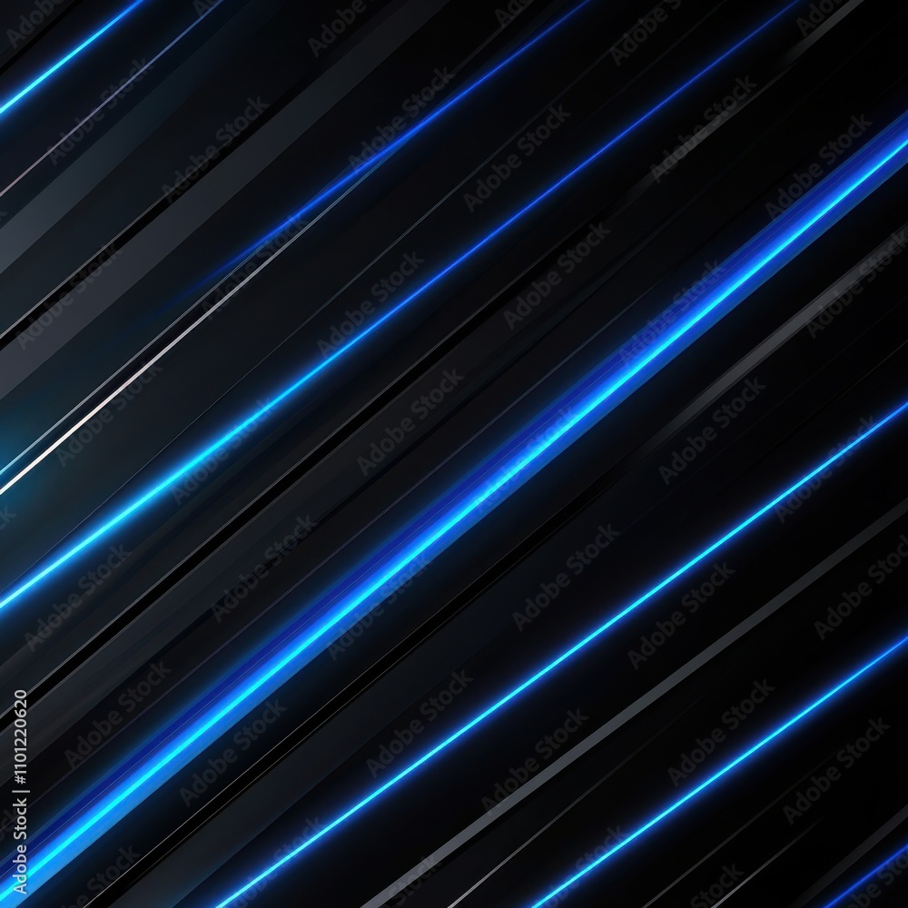Poster a dynamic background featuring sleek black lines illuminated by vibrant blue lights, creating a mode