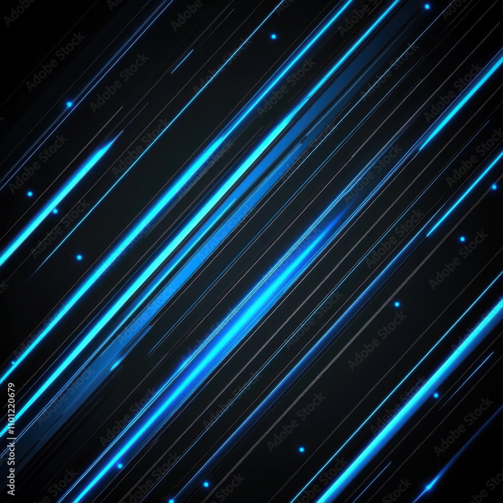 Poster a vibrant abstract background featuring dynamic blue streaks on a dark canvas, creating a sense of m