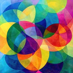 Obraz premium Colorful abstract circles in vibrant hues create a dynamic and energetic visual experience.