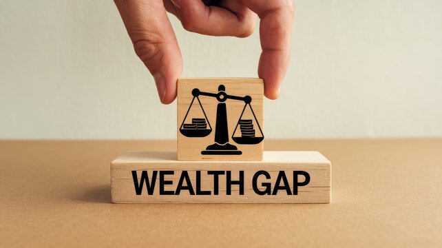 Balancing Scales Representing the Wealth Gap and Income in Society  Conceptual Showing the Disparity and Contrast Between Different Economic Classes and Social Privilege