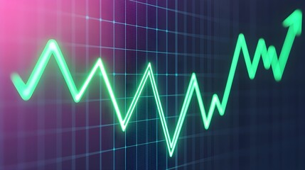 Green Upward Trend Graph, Financial Growth Chart
