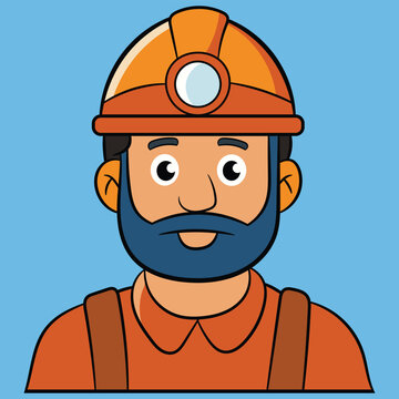 recommend clip art: Man miner in helmet character vector illustration