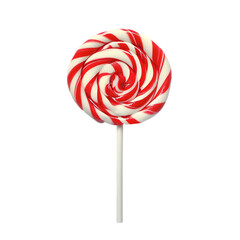 white and red lollipop isolated on white background