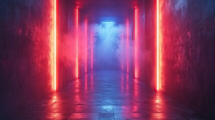 Fototapeta premium glowing neon hanging lines rendering