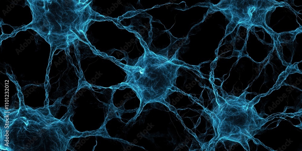 Poster neural network visualization digital space scientific illustration abstract environment close-up vie