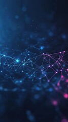 Obraz premium Abstract digital network connection with glowing nodes and lines.