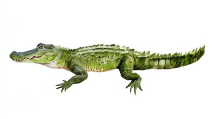 Obraz premium Crocodile in action wetlands animal illustration natural habitat side view wildlife conservation