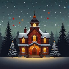 Fototapeta premium Christmas night in the city