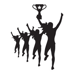 Fototapeta premium Champion Celebrating Silhouette