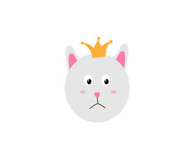 Obraz premium grey head cat with a crown