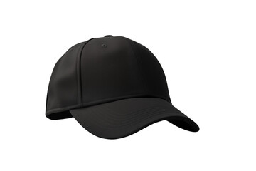 Fototapeta premium Blank black cap isolated on transparent background. Generative ai