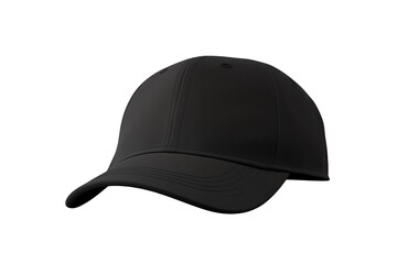 Fototapeta premium Blank black cap isolated on transparent background. Generative ai