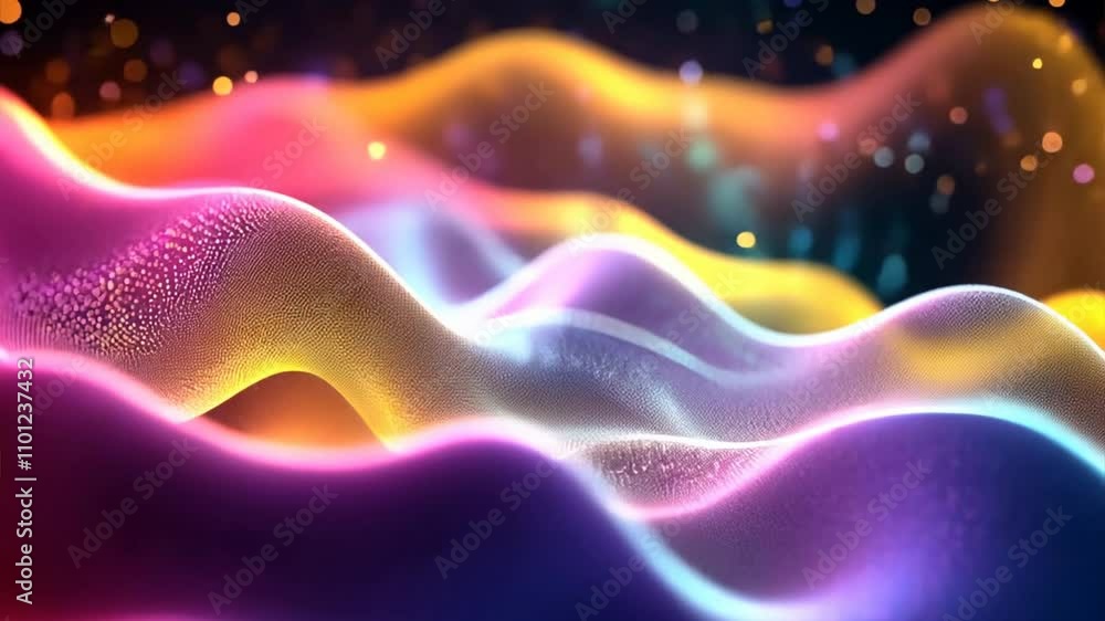 Canvas Prints abstract flowing light: a mesmerizing blend of colors, where vibrant waves of light undulate and shi