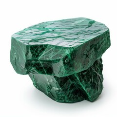 Fototapeta premium Polished malachite mineral stone with beautiful green tones, creating a unique decorative piece