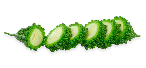 Bitter gourd isolated on white background