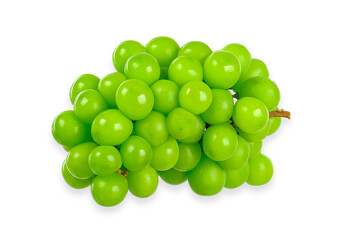 Green grapes isolated on white background