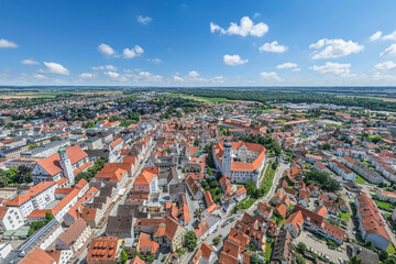 Ausblick auf die sehenswerte Stadt Dillingen an der Donau in Nordschwaben
