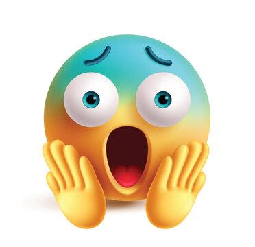recommend clip art: Scream emoji clipart 3d character. Emoji screaming face, shocked, afraid, fear, scared, panic and wide open mouth facial expression graphic element. Vector illustration scared emoticon clip art. 
                    