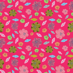 Fototapeta premium Seamless flowers pattern, floral print.