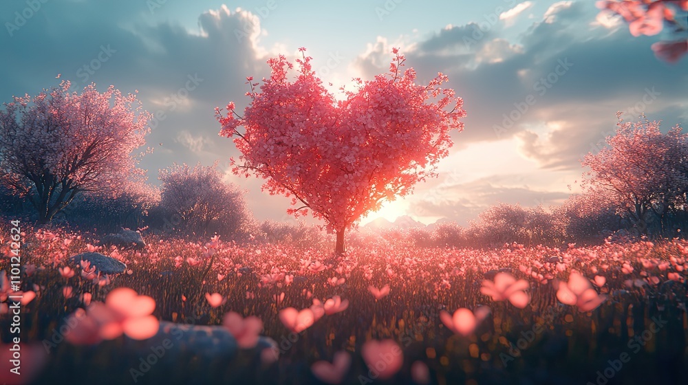 Aufkleber loop animation of love heart with cartoon style rendering