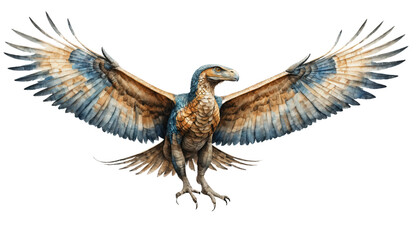 Fototapeta premium Watercolor painting of a dinosaur from the Cretaceous era isolated on white background.