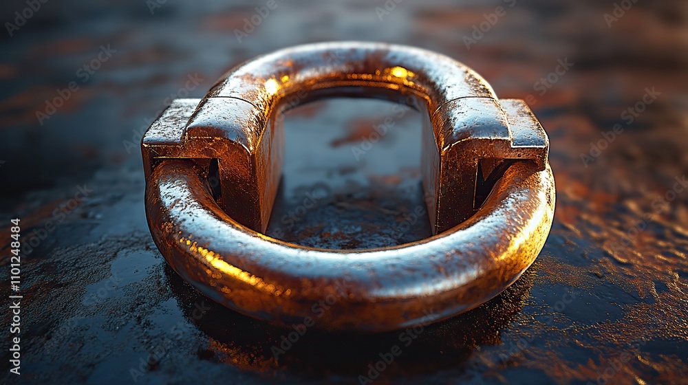 Poster metal safety encryption lock rendering