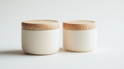 white canlde with wooden cap on white