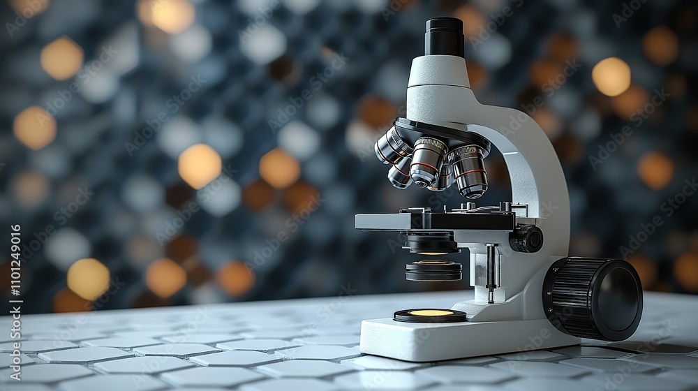 Aufkleber microscope with white background abstract conception rendering
