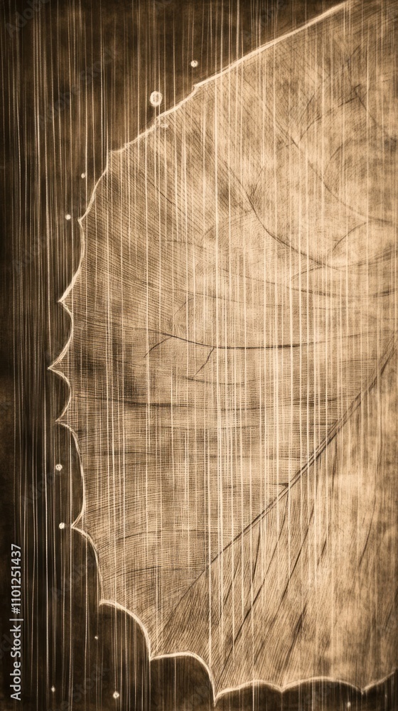 Poster an abstract, textured background with a wavy edge, suggesting depth and age.