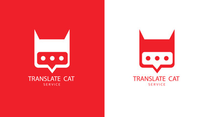 Obraz premium translate cat service logo vectors