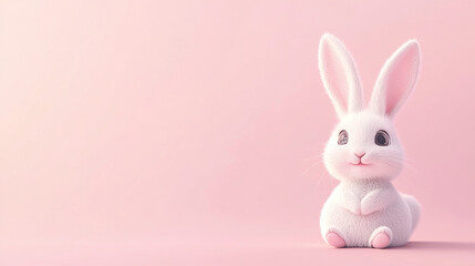 Obraz premium cute fluffy rabbit bunny animal background