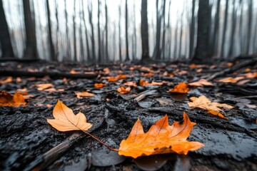 Sickly Trees Suffering from Pollution: The Harmful Effects of Acid Rain on Nature's Resilience