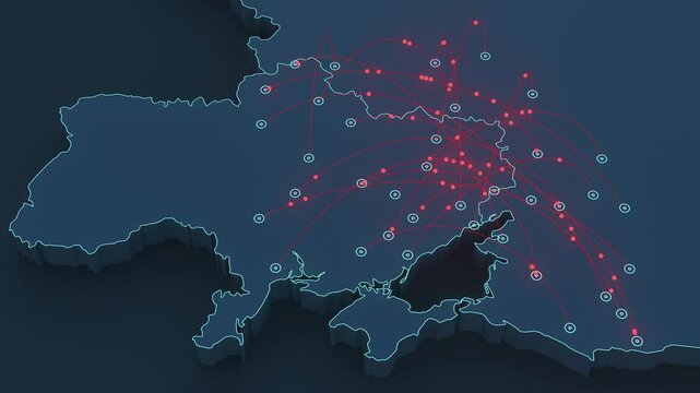 Ukraine Russia war map - missile strikes