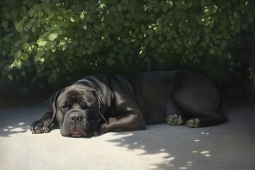 Mastiff Resting in Shade
