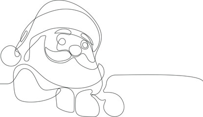 Obraz premium Vector doodle illustration, hand drawn in cartoon style. Black and white linear drawing of Santa Claus on the roof in a chimney. Vector illustration