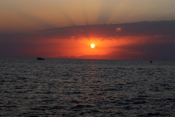 Fototapeta premium Sunset over the sea. Antalya Turkey